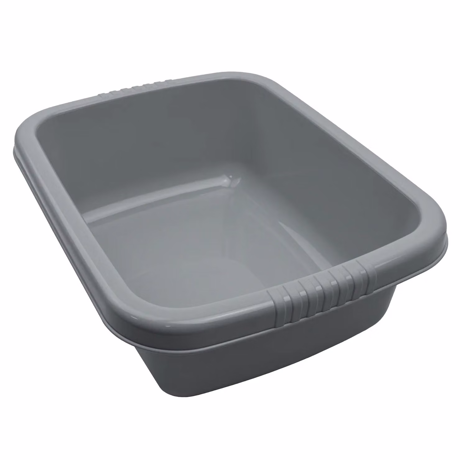 JVL Grey Plastic Dish Drainer and Rectangular Washing Up Bowl Kitchen Set with Cutlery Holder – 1