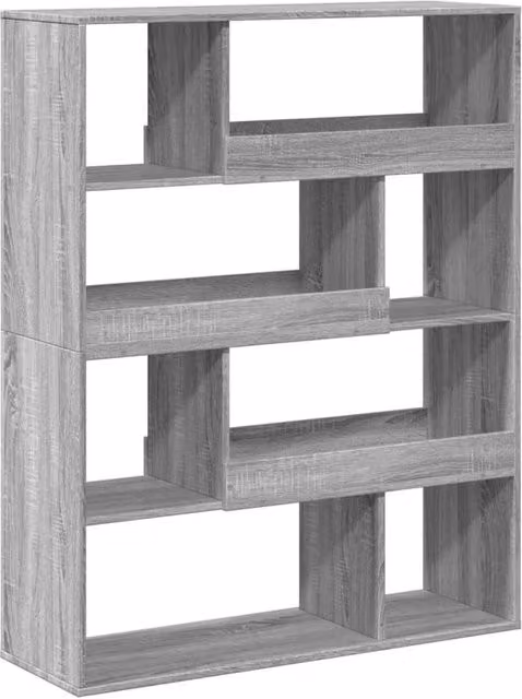 Berkfield Home Grey Sonoma Room Divider in Engineered Wood, W/D/H: 100 x 33 x 125.5 cm
