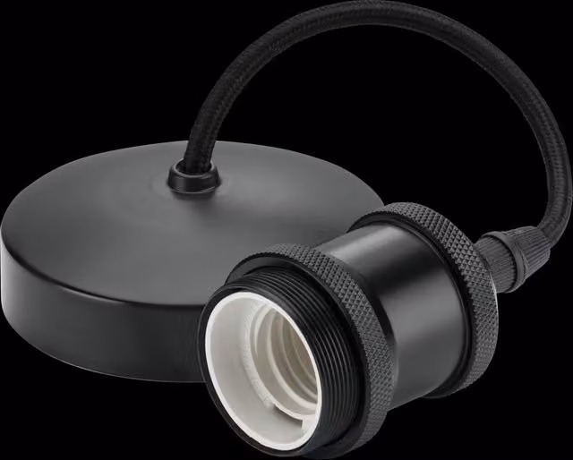 Netlighting Vintage Cylinder Pendant Light Set in Anthracite and Black with E27 Bulb Holder – 3