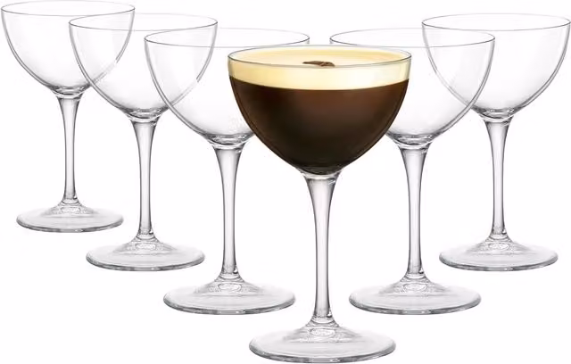 Bormioli Rocco Bartender Novecento Martini Cocktail Glasses, 235ml, Pack of 12, Transparent