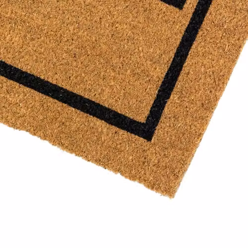 JVL Brown Coir Rectangular Entrance Doormat, W: 90 cm, D: 60 cm, H: 2 cm – 3