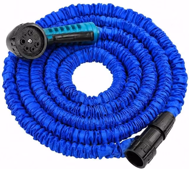 Smart Living Expandable Garden Hose with Spray Nozzle in Blue, 15m