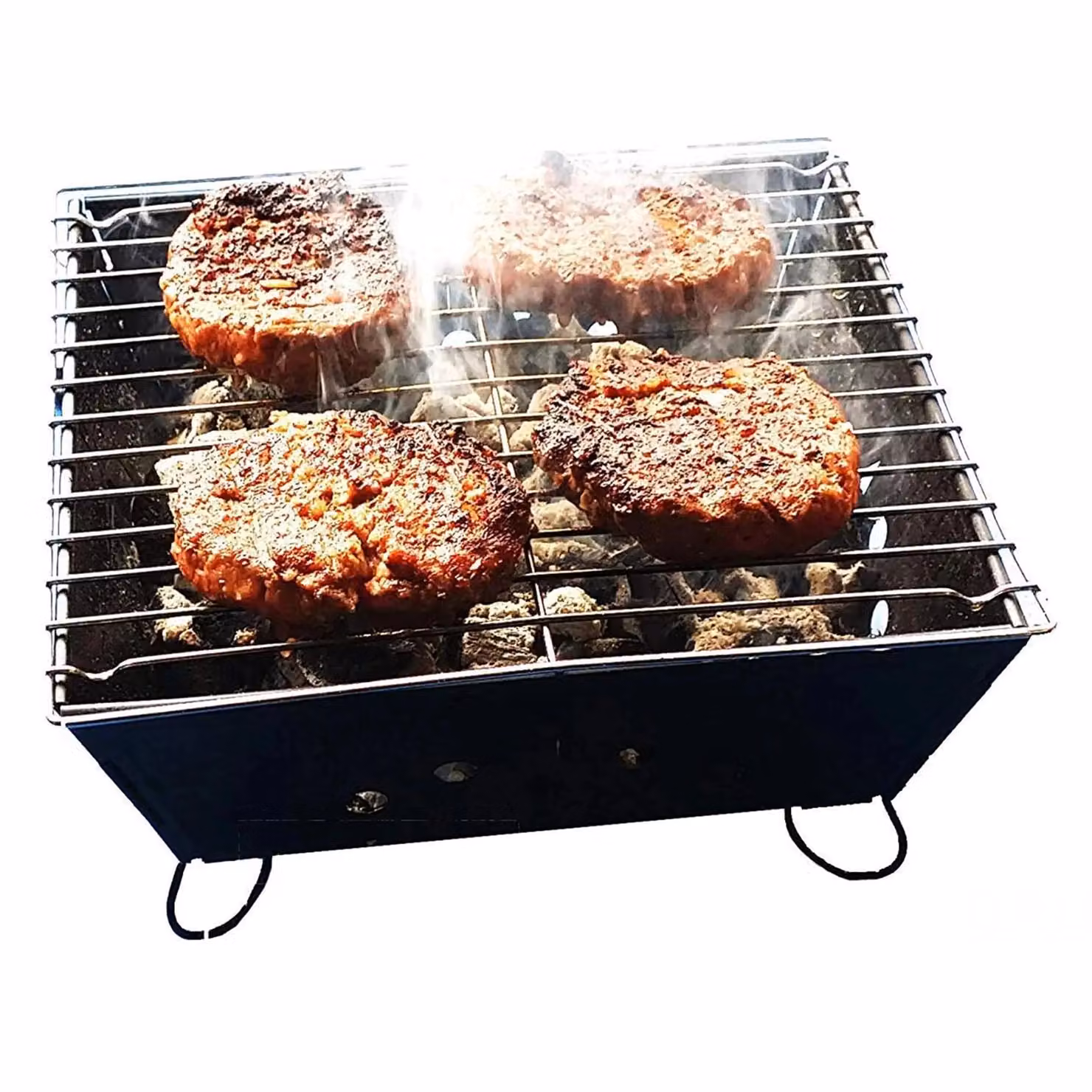 Monstershop Portable Folding BBQ in Black with 700g Oak Wood Smoking Chips – 3