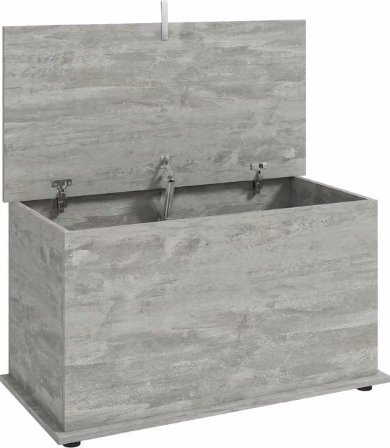 HOMCOM Grey Storage Chest and Shoe Bench with Safety Hinged Lid, W/D/H: 80 x 40 x 45 cm – 1