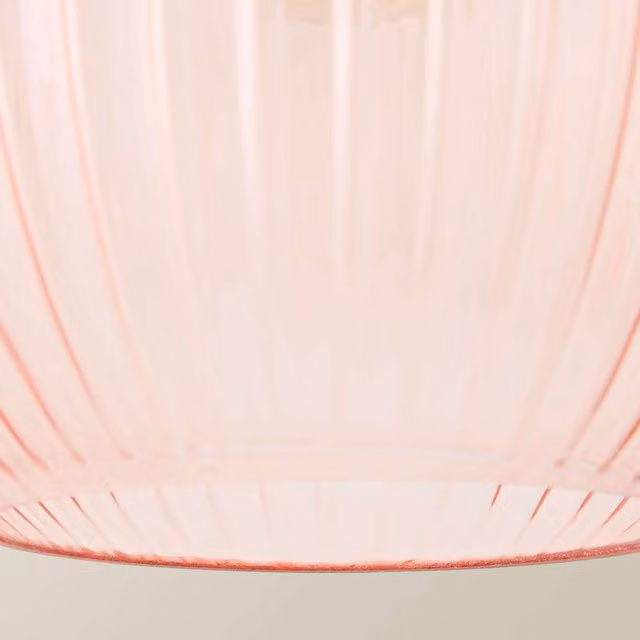ValueLights Maddison Pink and Blue Ribbed Glass Sphere Easy Fit Pendant Lamp Shade with Reducer Ring