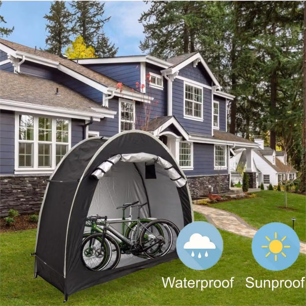 Ventryn Bicycle Storage Tent for Garden and Outdoor Use, Black, W/D/H: 200 x 80 x 80 cm – 3