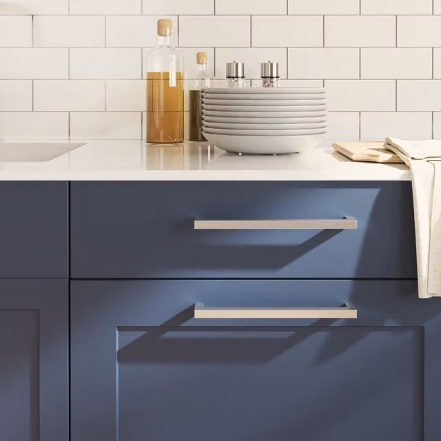 Berkfield Home Brushed Silver Stainless Steel Bar Cabinet Handles, 5 Pack, Length: 224 mm – 1