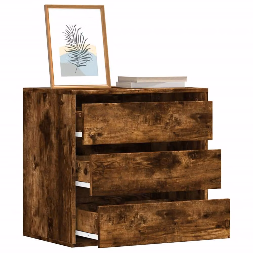 Berkfield Home Corner Chest of Drawers in Smoked Oak Brown, W: 60 cm, D: 41 cm, H: 58 cm – 2