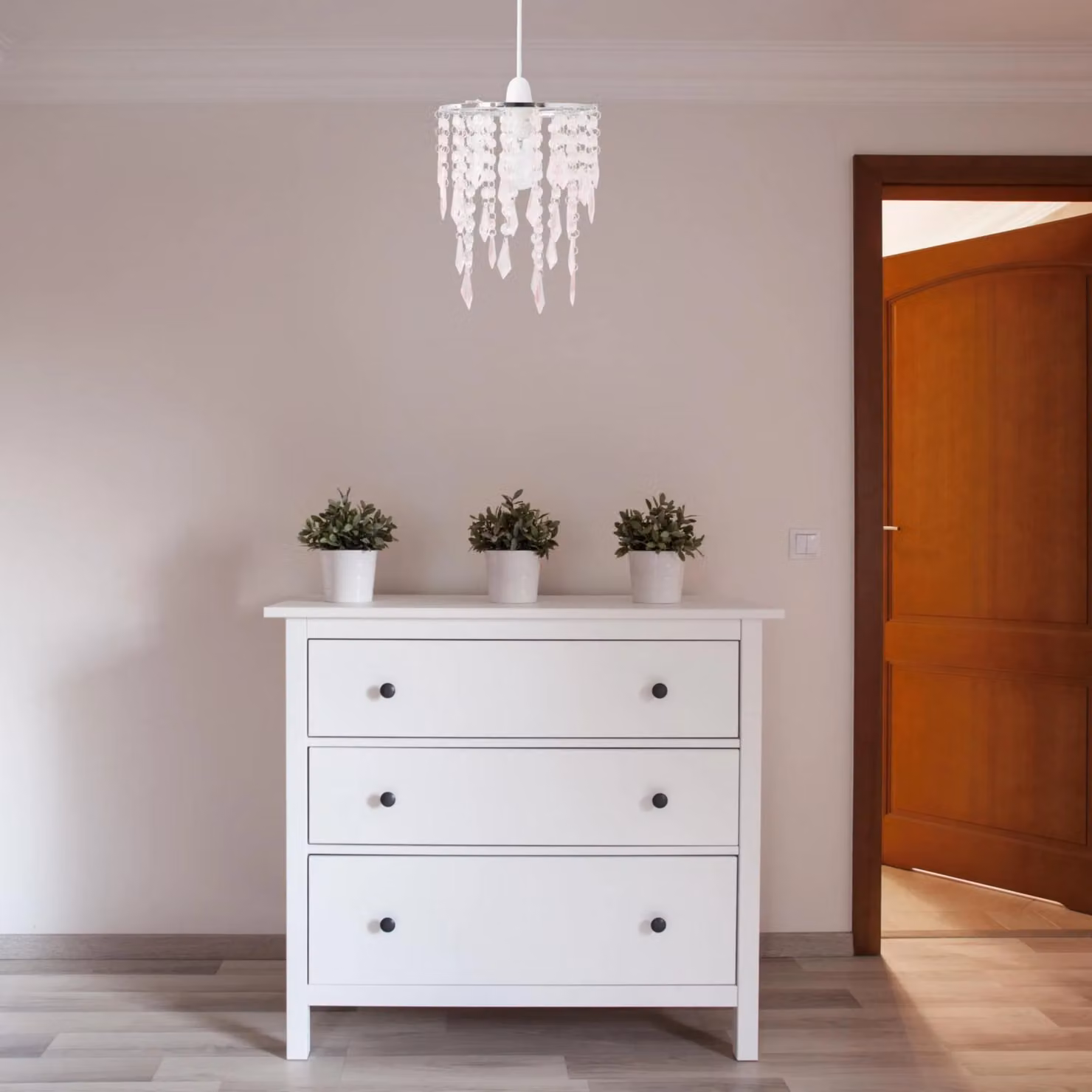 First Choice Lighting Chrome and Pink Jewels Modern Light Shade – 3