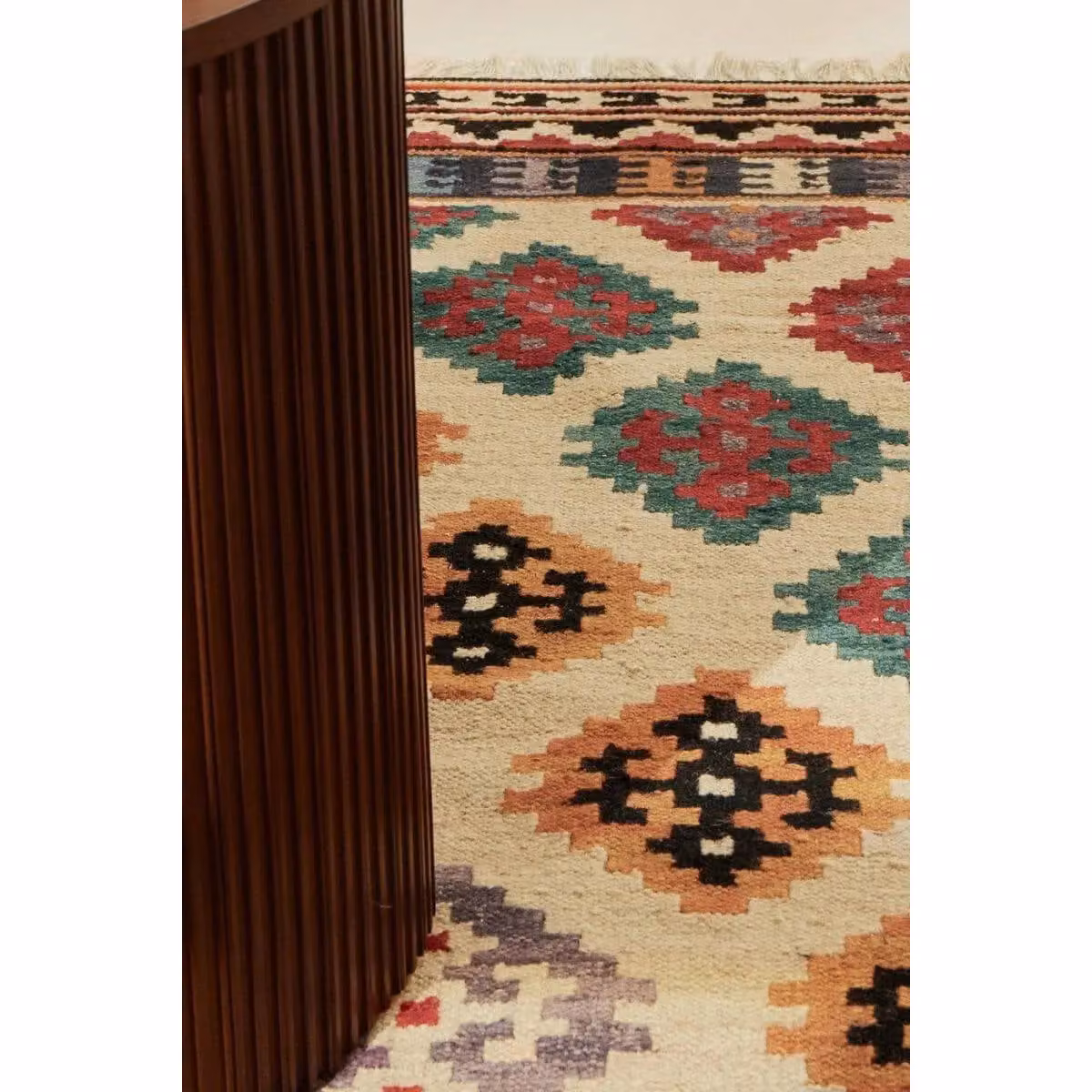 THE RUGS Kamal Kelim Rami Design Handwoven Wool and Cotton Multicolour Kilim Rug, W: 160 cm, D: 230 cm – 4