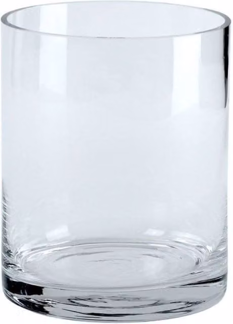 KDMD Glass Cylinder Vase in Transparent, H 16 cm x W 13 cm