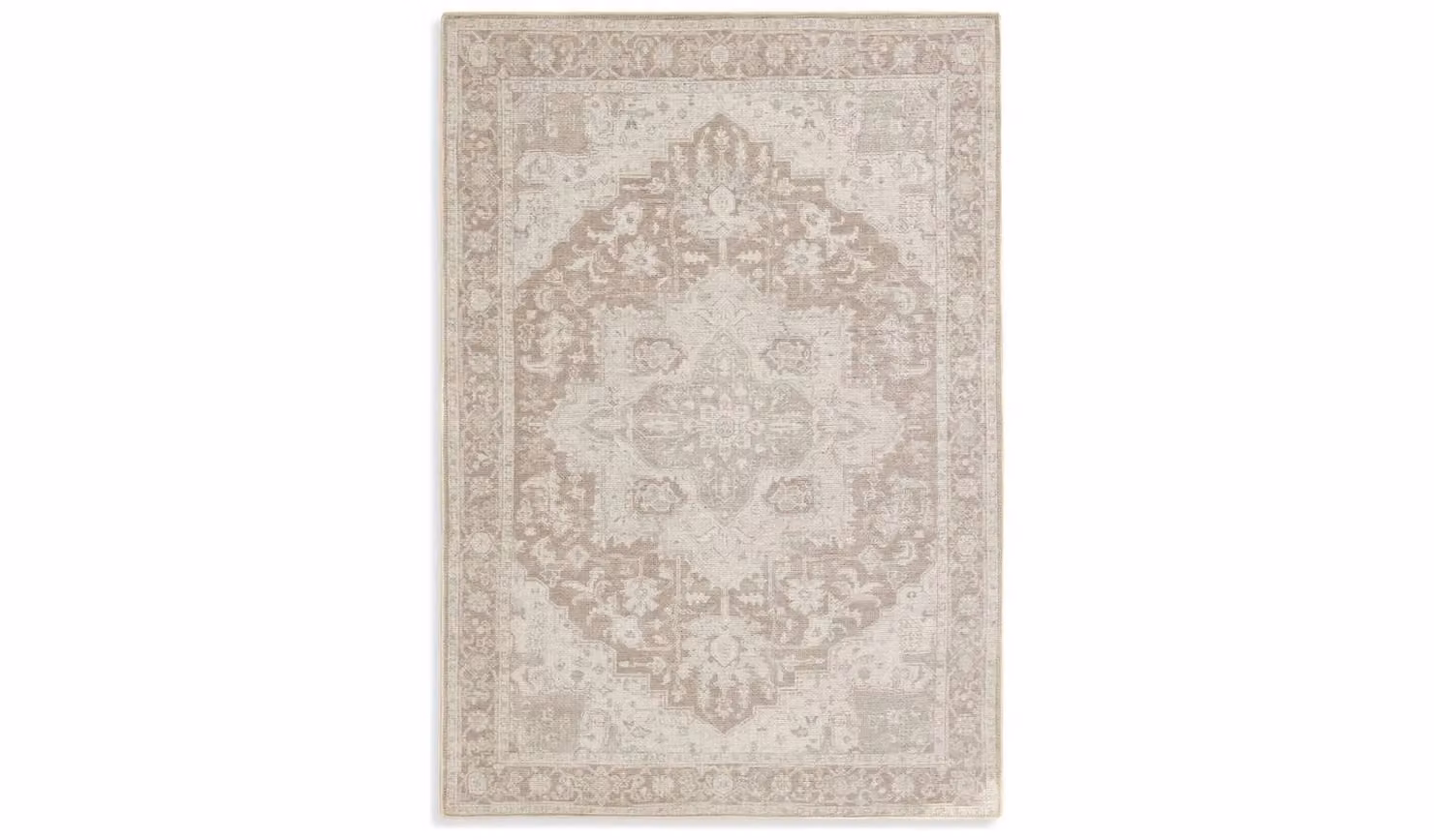 Cheap Furniture Warehouse Vintage Effect Rectangular Flatweave Rug, Beige, W: 160 cm, L: 230 cm
