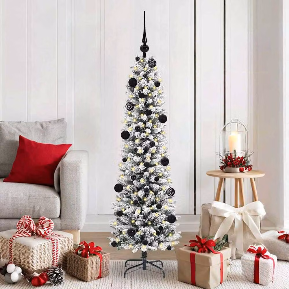 Berkfield Home Artificial Christmas Tree with 150 LEDs in Green and White – 2