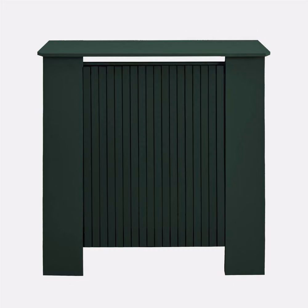 OHS Small Ribbed Radiator Cover in Dark Green Matt Engineered Wood – 2