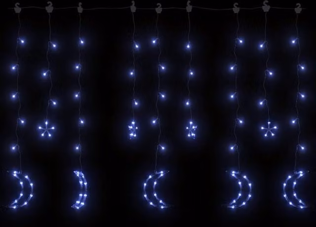 Berkfield Home Star and Moon LED Fairy Lights with Remote Control, Blue