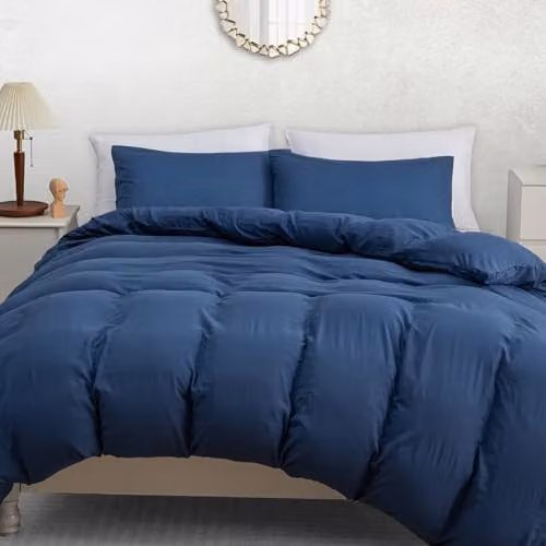 Pamposh King Size Reversible Microfibre Duvet Cover and Pillowcase Set, Blue, W/D/H: 180 x 200 cm, Pillowcase: 50 x 75 cm – 1