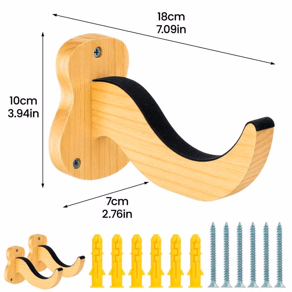 Havendro Brown Wooden Surfboard Wall Mount Rack Set with Shelf – 2