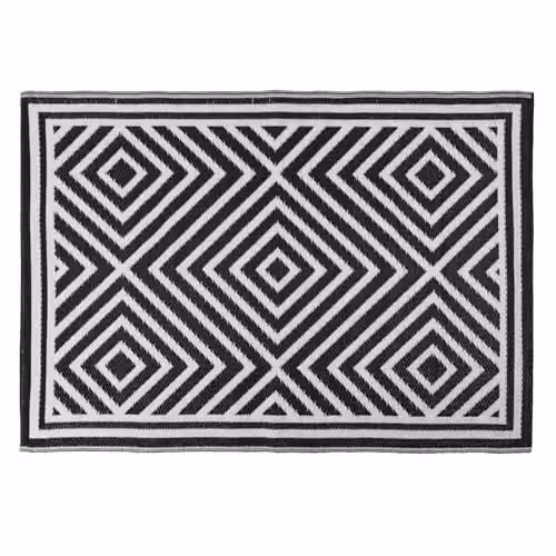 JVL Mosaic Tile Design Reversible Outdoor Patio Rug, Multicolour and Black, W: 150 cm, D: 210 cm – 5