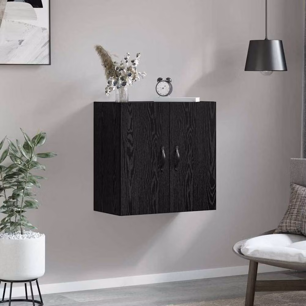 Berkfield Home Black Oak Wall Mounted Cabinet W/D/H: 60 x 31 x 60 cm – 3