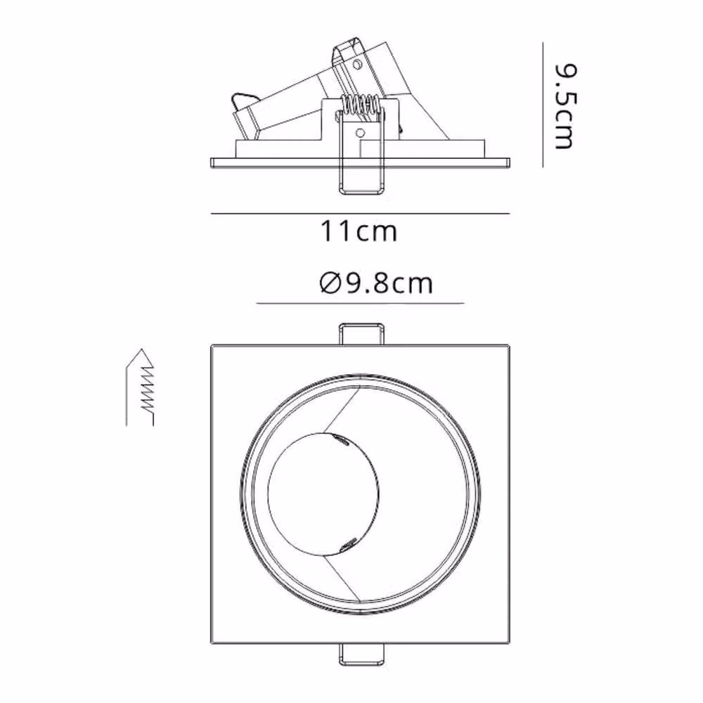 Netlighting Brandon Square Recessed Downlight, Matt White, 1 x GU10 (Max 12W) – 2