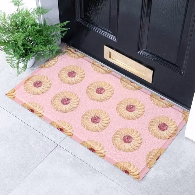 Artsy Mats Jam Biscuit Indoor/Outdoor Doormat in Pale Pink, W/D: 70 x 40 cm – 1