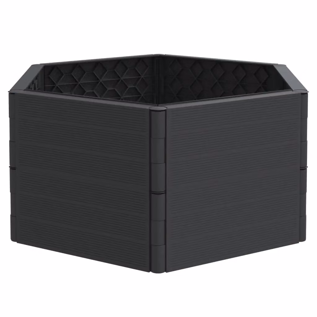 Berkfield Home Garden Planter Tub Set of 2, Anthracite and Black Plastic – 3