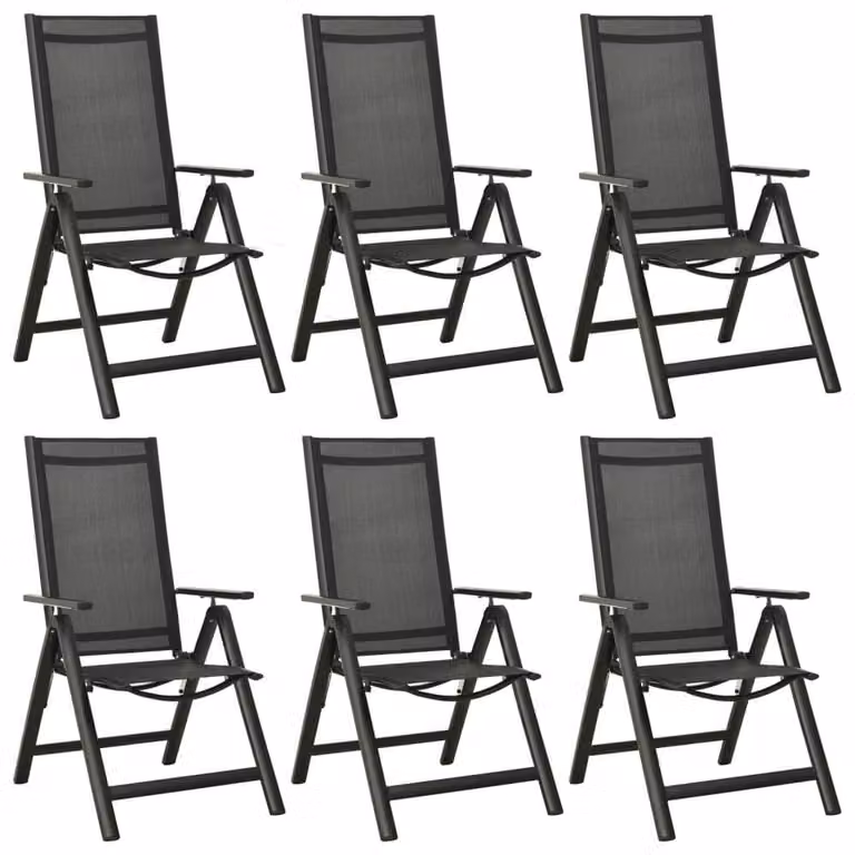 Berkfield Home Soft 7 Piece Aluminium Garden Dining Set in Anthracite and Black