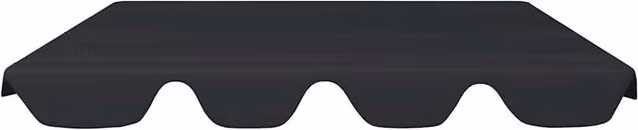 Berkfield Home Replacement PVC-Coated Canopy for Garden Swing, Black, W/D/H: 188 x 145 x 110 cm