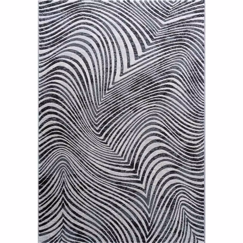 The Rug Shop UK Black Modern Abstract Optical 3D Easy To Clean Polypropylene Area Rug W: 160 cm, D: 230 cm – 8