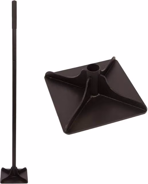 Harbour Housewares Manual Steel Iron Ground Tamper with 1.22m Handle in Black – 1