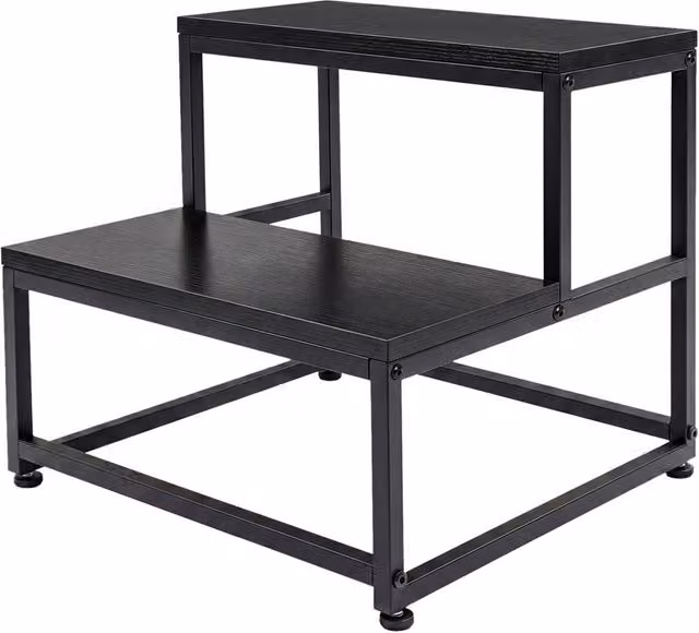 Levede Heavy Duty Metal Step Stool in Black for Kids and Adults, W/D/H: 38 x 36 x 38 cm