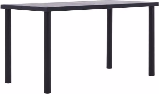 Berkfield Home Modern Rectangular Dining Table in Black and Concrete Grey, W/D/H: 140 x 70 x 75 cm – 1