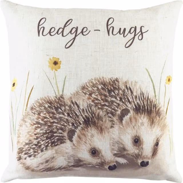 Make it a Home Woodland Hedge-Hugs Multicolour Square Cushion with Polyester and Feather Filling