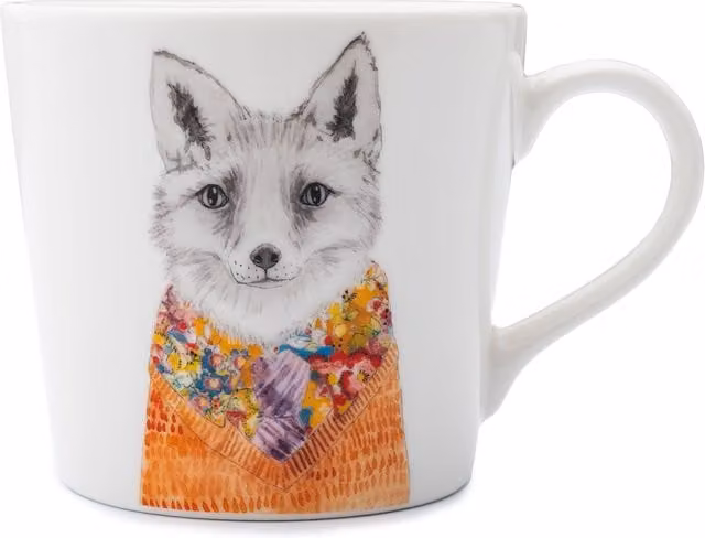 Mikasa Tipperleyhill Fox Bone China Mug, White and Multicolour, 380 ml