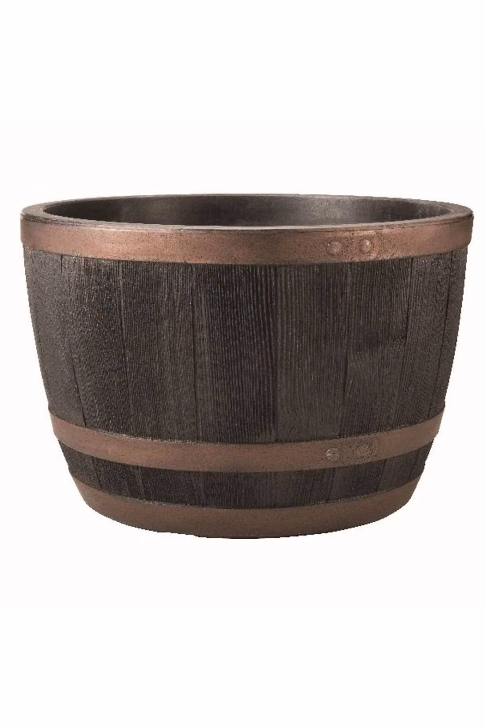 KDMD Stewart Blenheim Half Barrel Planter, Copper in Charcoal Grey, 61 cm – 3