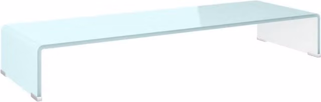 Berkfield Home Glass TV Stand and Monitor Riser in Green, W/D/H: 90 x 30 x 13 cm – 1