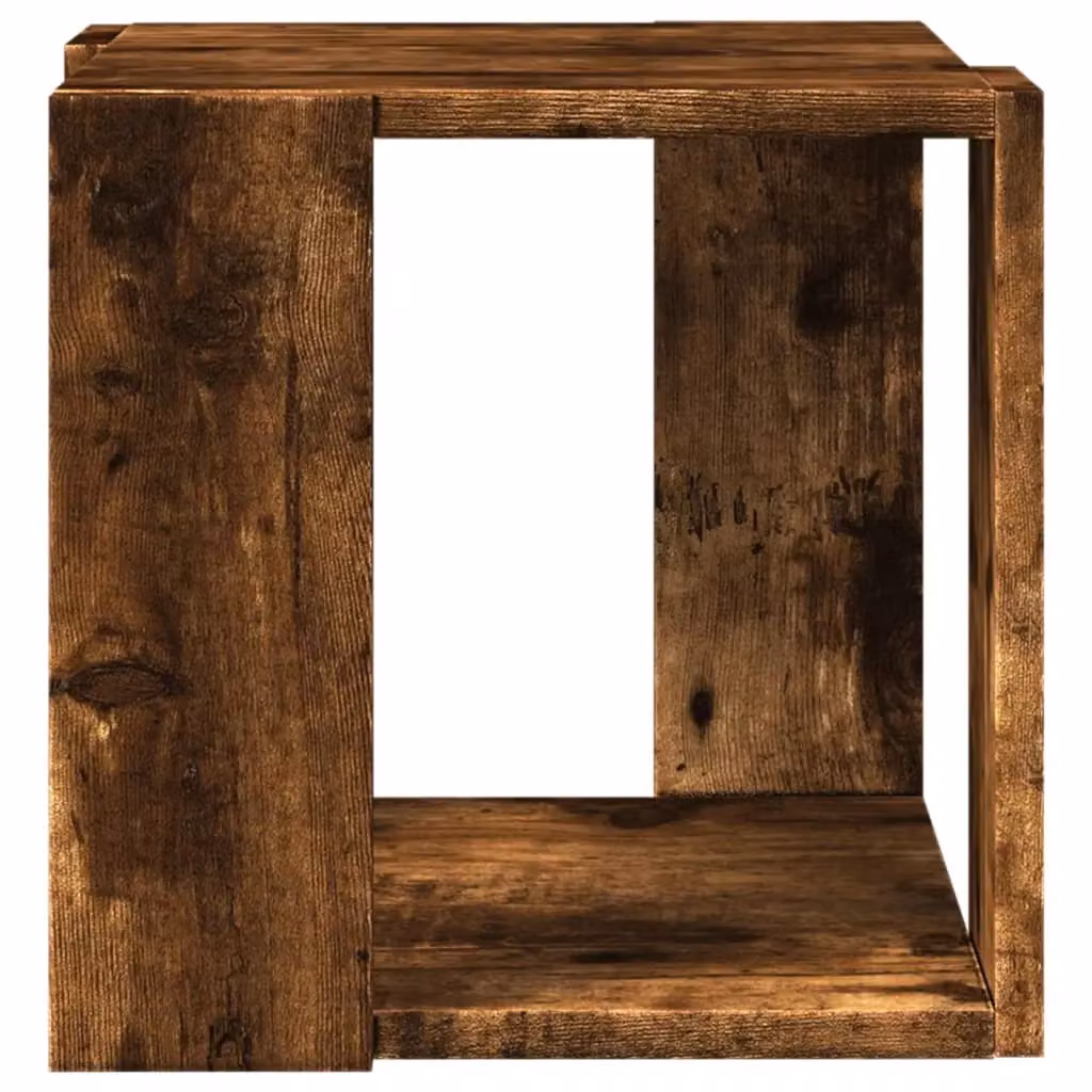 Berkfield Home Smoked Oak Coffee Table in Brown, W/D/H: 32 x 32 x 30 cm – 4
