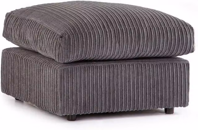 Furniture786Ltd Daly Jumbo Cord Fabric Footstool in Grey