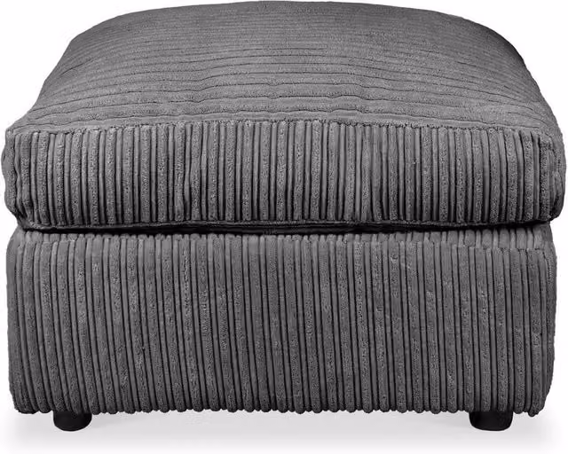APK DESIGN Grey Jumbo Cord Premium Rectangular Footstool with Removable Cover W/D/H: 55 x 55 x 45 cm