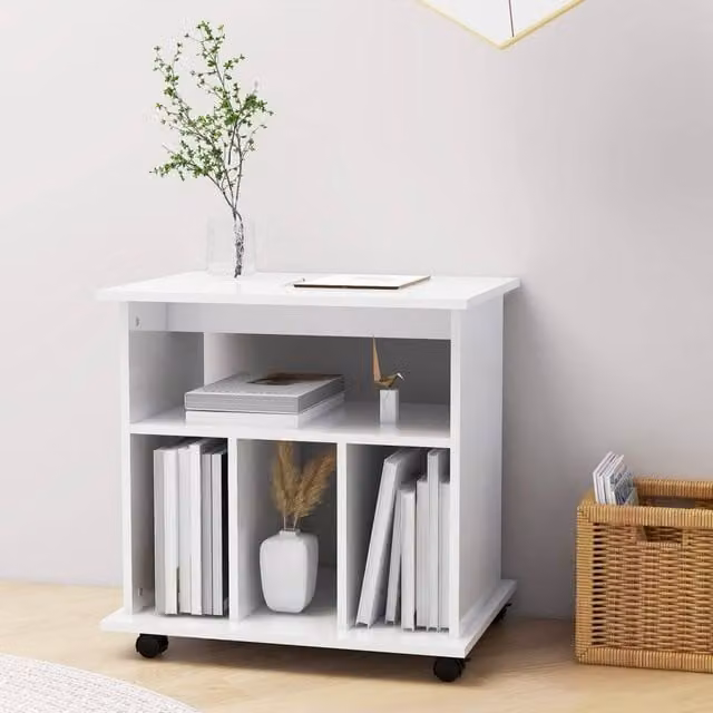 Berkfield Home Rolling Cabinet in High Gloss White, W/D/H: 60 x 45 x 60 cm – 1