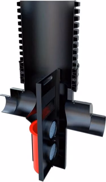 Turtle Enviro Silt SILTBLOK Plastic Silt Trap, Black, Diameter: 45 cm, Depth: 146 cm, with 150 - 225 mm Outlets