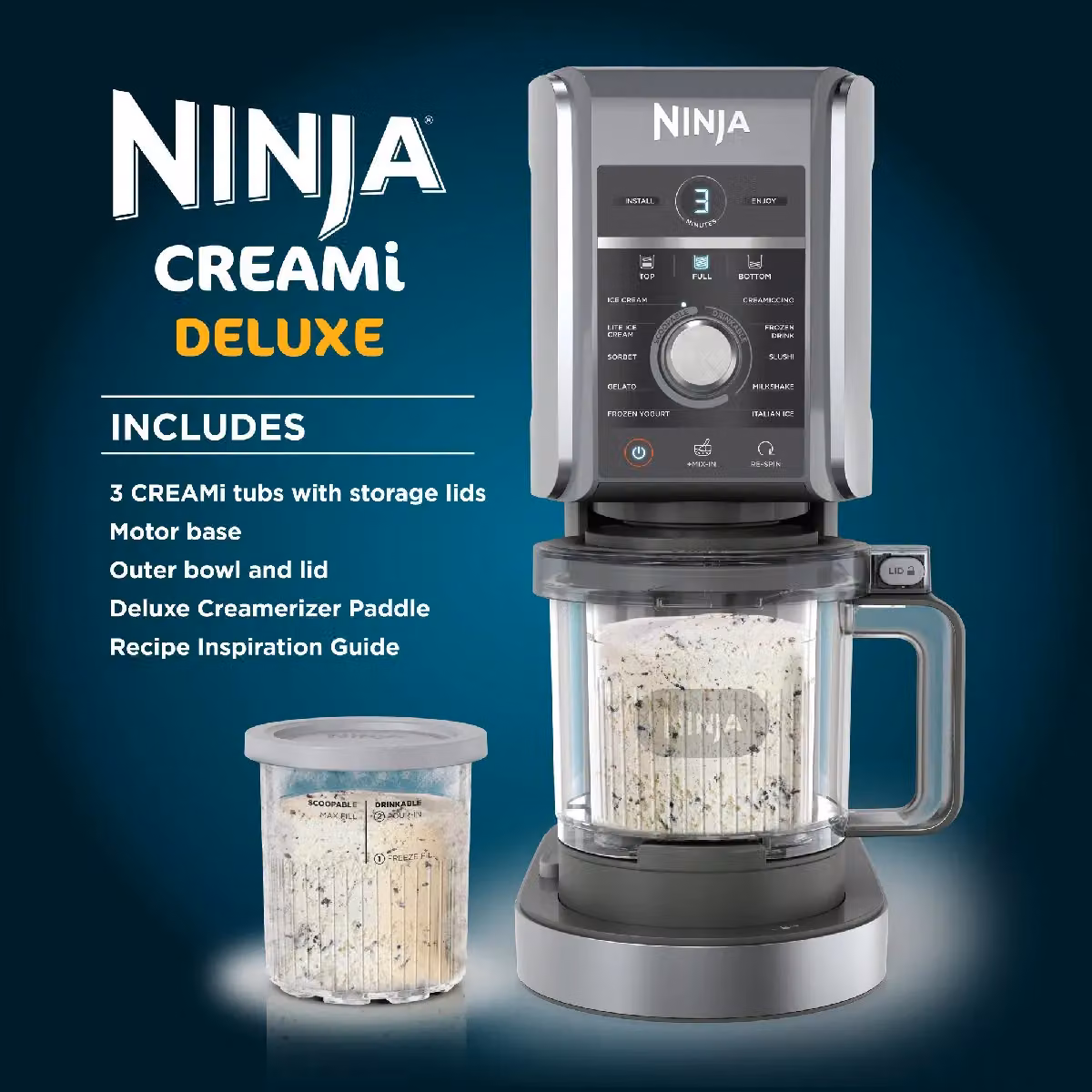 Ninja CREAMi Deluxe 10-in-1 Ice Cream and Frozen Drink Maker in Black – 2