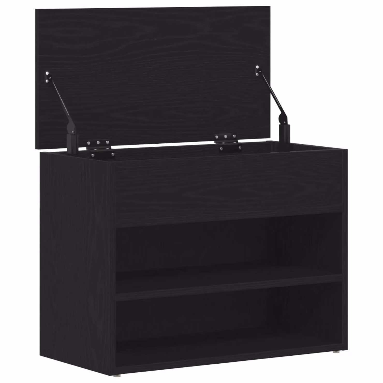 Berkfield Home Hall Bench in Black Oak with Shoe Rack, W/D/H: 60 x 30 x 45 cm – 4