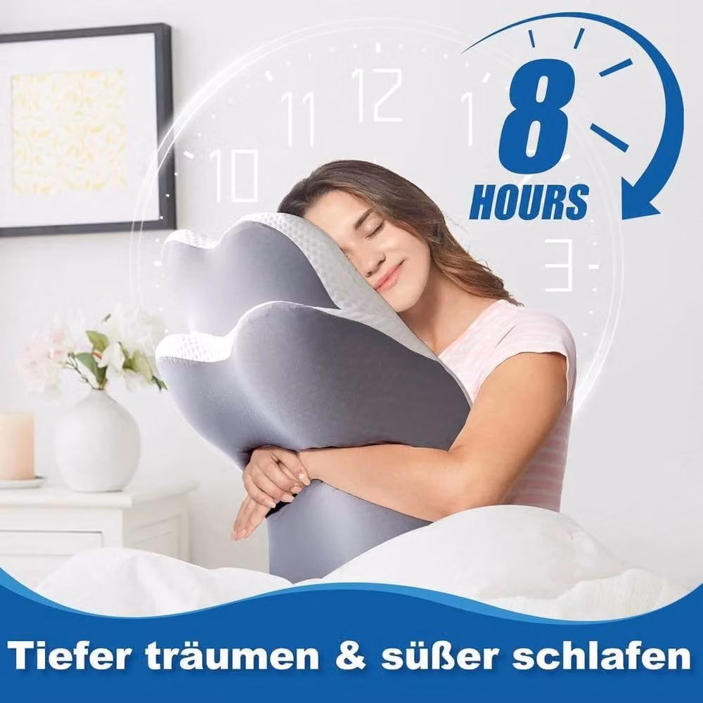 KORVIXA Orthopaedic Memory Foam Pillow in Grey, Double Size – 3