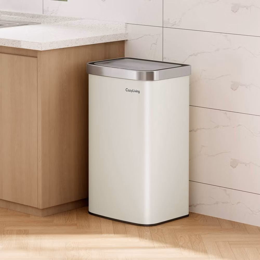 CozyLiving Automatic Motion Sensor Kitchen Bin with Soft Close Lid in White, W/D/H: 65.5 x 29.5 x 39.0 cm – 5