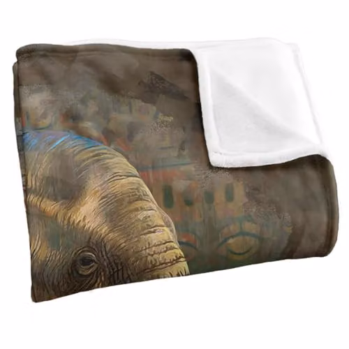 JQ Licensing Elephant Silky Touch Super Soft Fleece Throw Blanket, White, W/D/H: 152 x 127 cm – 2