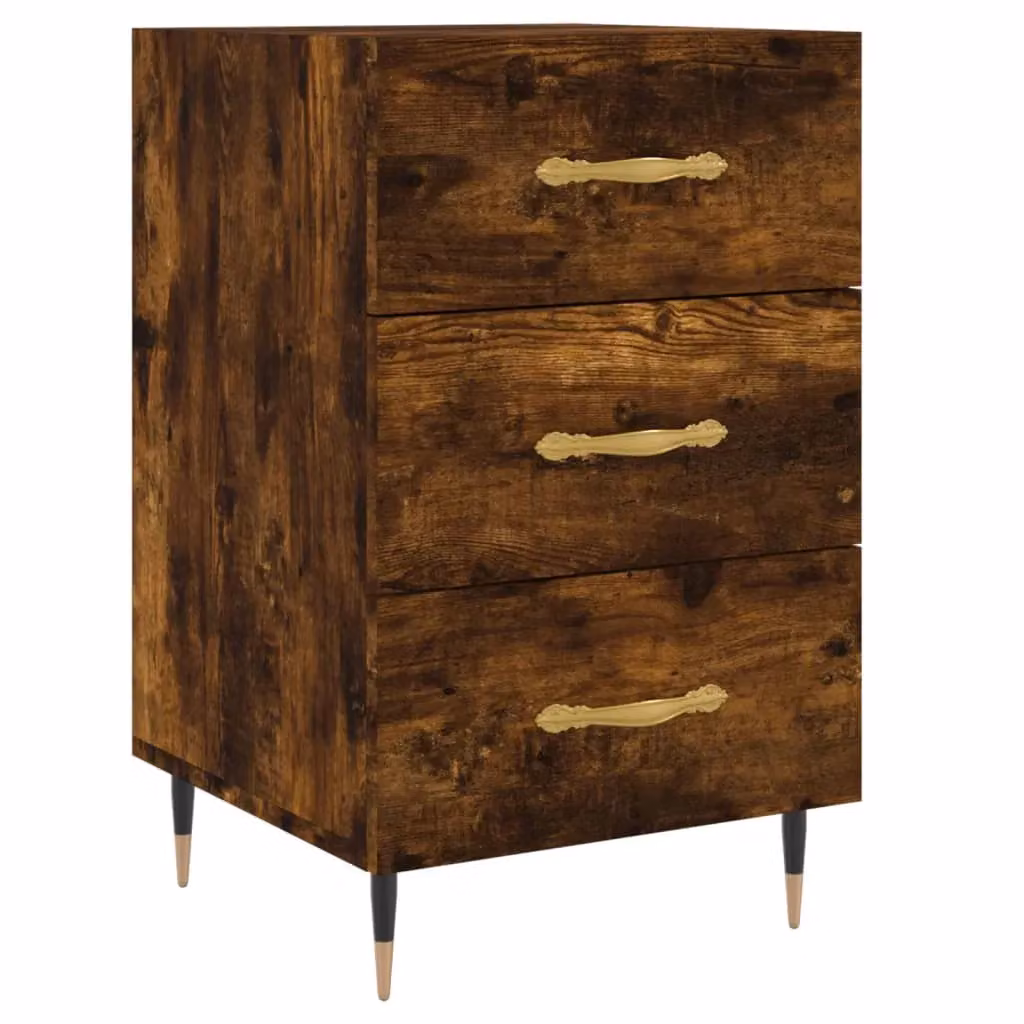 Berkfield Home Smoked Oak Bedside Cabinet in Brown, W/D/H: 40 x 40 x 66 cm – 2