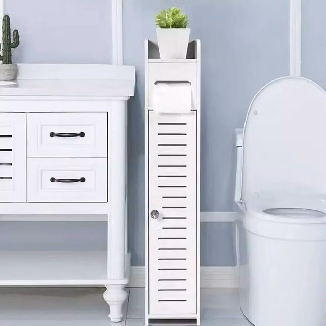 FLAVORA White Free Standing Toilet Paper Roll Holder, Width: 180 cm