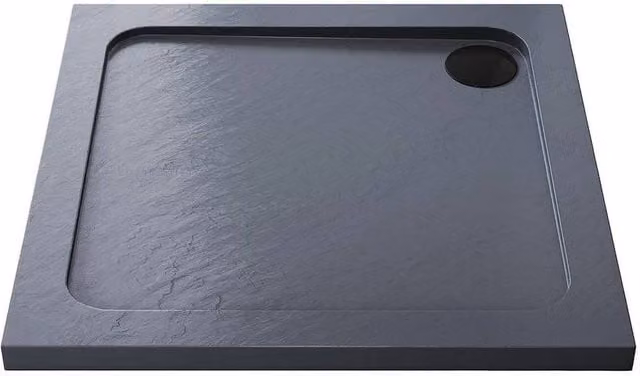 PAWNORA Square Slimline Non-slip Shower Tray in Grey