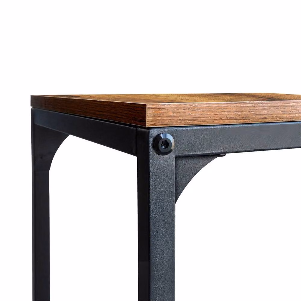 FLAVORA Brown Small Side Table for Living Room, Office or Bedroom, W/D/H: 51 x 35 x 62 cm – 4